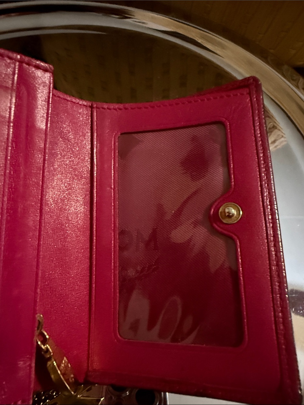 MCM Leather Studded Trifold Compact Wallet preowned - Picture 13 of 16